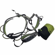 CAMP Flint 0205 Type C Rock Climbing Harness Bonus Powder Cup Adult S Green Gray