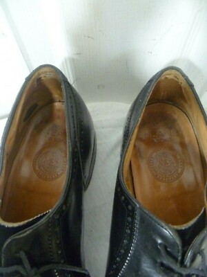 JOSEPH CHEANEY FENCHURCH MENS BLK LEATHER PERFORATED CAP TOE