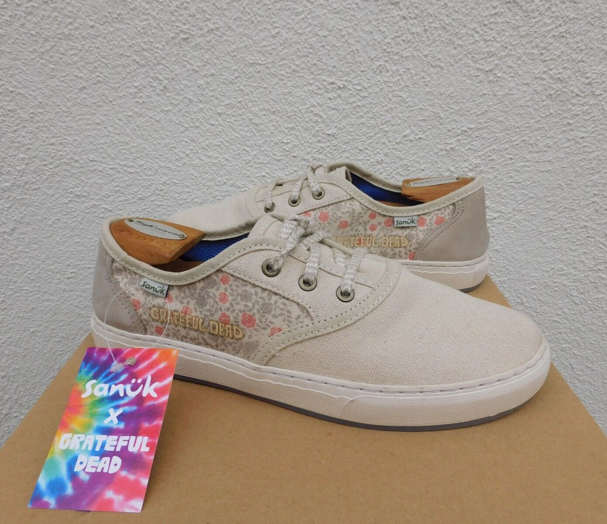 SANUK X GRATEFUL DEAD AVERY LACE TAN SNEAKER SHOES, WOMEN US 10/ EUR 41 ~NWT