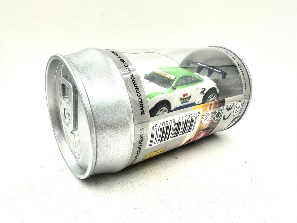 Mini RC Soda Can Race Radio Control Racing Series Toy Car 27MHz White ...