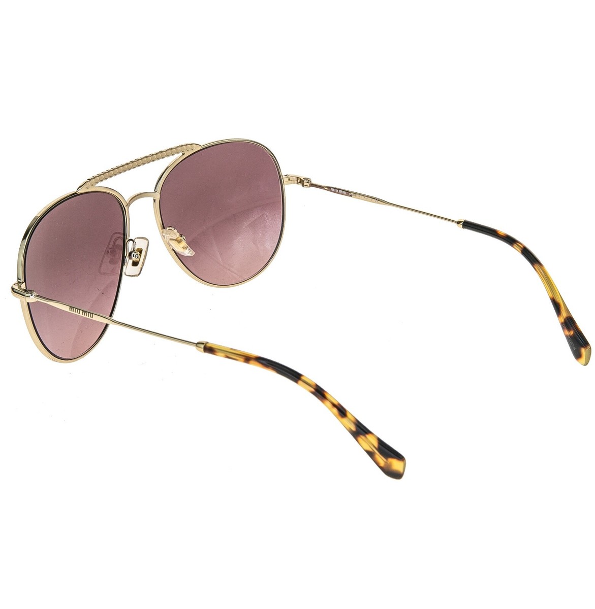 MIU MIU SOCIETE MU53VS CRYSTAL Gold Pink Strass Aviator Metal