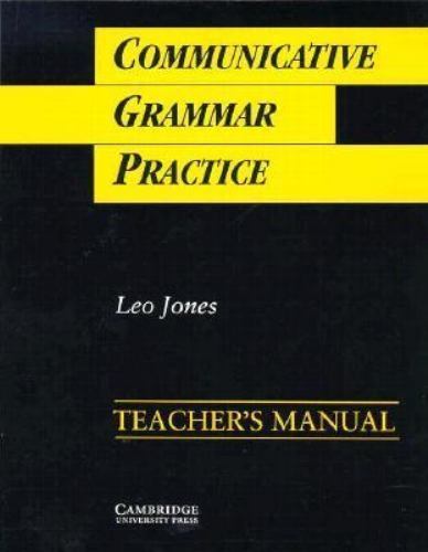 Communicative Grammar Practice Teacher's manual Jones EFL Paperback