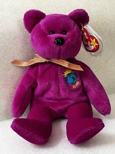 Ty Beanie Babies Millennium Bear 1999 New with Tags  Hang Tag Protector RETIRED