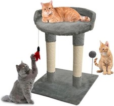 LARGE CAT TREE KITTEN ACTIVITY TREE WITH BED & NATURAL SISAL 2 SCRATCHING POSTS