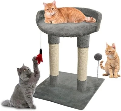 ADEPTNA LARGE CAT TREE KITTEN ACTIVITY TREE WITH BED & NATURAL SISAL 2 SCRATCHING POSTS