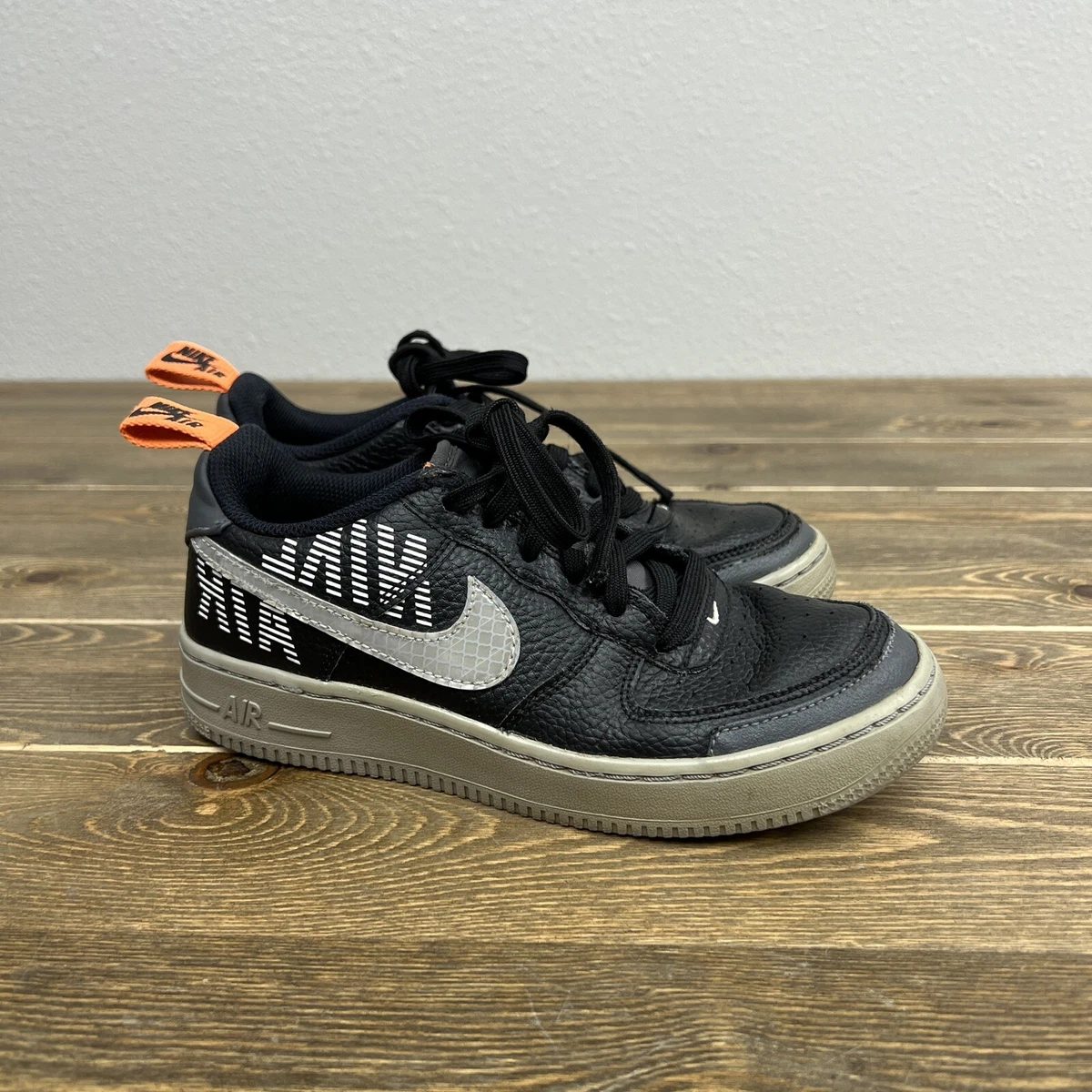 Nike Air Force 1 LV8 2 GS Black Gray Under Construction BQ5484 001