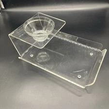 Clear Acrylic/lucite Chip And Dip Serving Tray With Elevated Glass Bowl