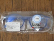 B+D LOOP +1.50 LIGHT BLUE READERS W/ SCREEN LIGHT BLOCKER READING GLASSES NEW