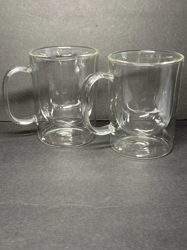 2 tazas térmicas de vidrio de doble pared para café con leche capuchino 8 oz Foto 2 de 4