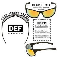 DEF Proper POLARIZED Sunglasses Mens Sports Wrap Fishing Golfing Driving Glasses 3