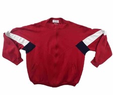 Vintage 70s Streetwear Mens Size Large Blank Full Zip Sweater Color Block