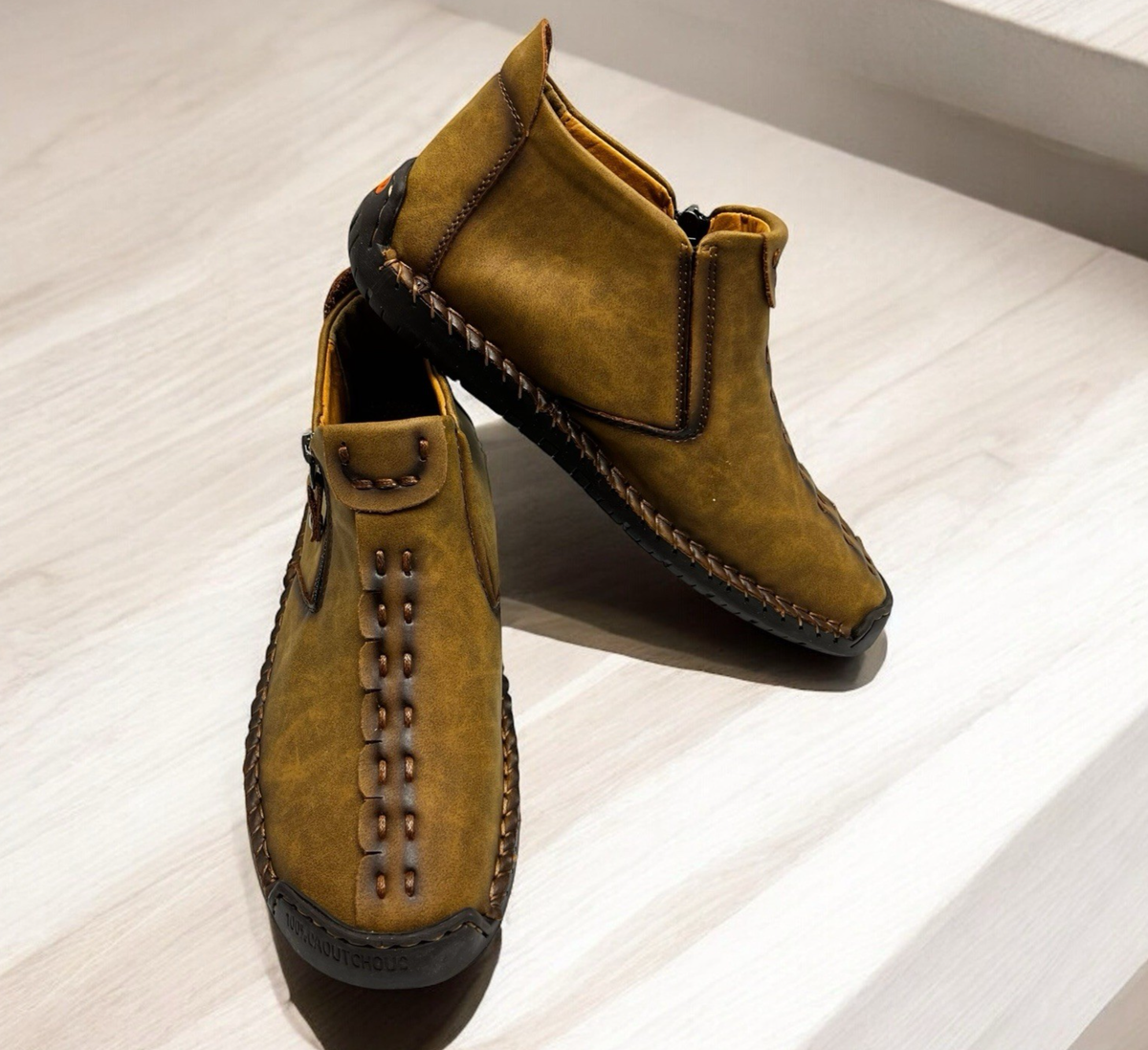 Soft Leather Mens Casual Ankle Boots Fashion Loafers Moccasins Non