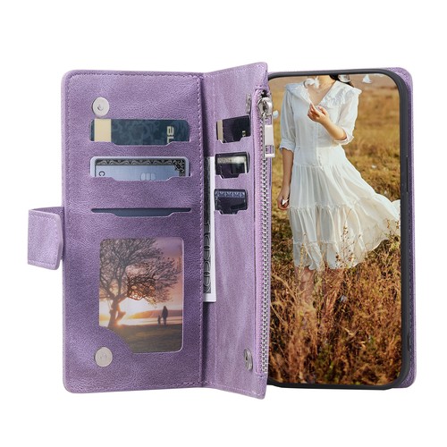 For OnePlus 12 Rhombic Wallet Case,Luxury Leather Zipper Flip Card Phone Case - Picture 42 of 44