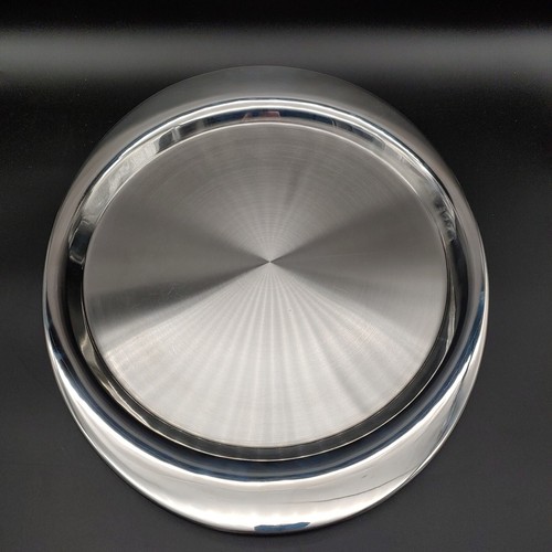 Large Crate & Barrel Oval Stainless Steel Serving Tray 18" x 15 1/2" - Picture 6 of 22