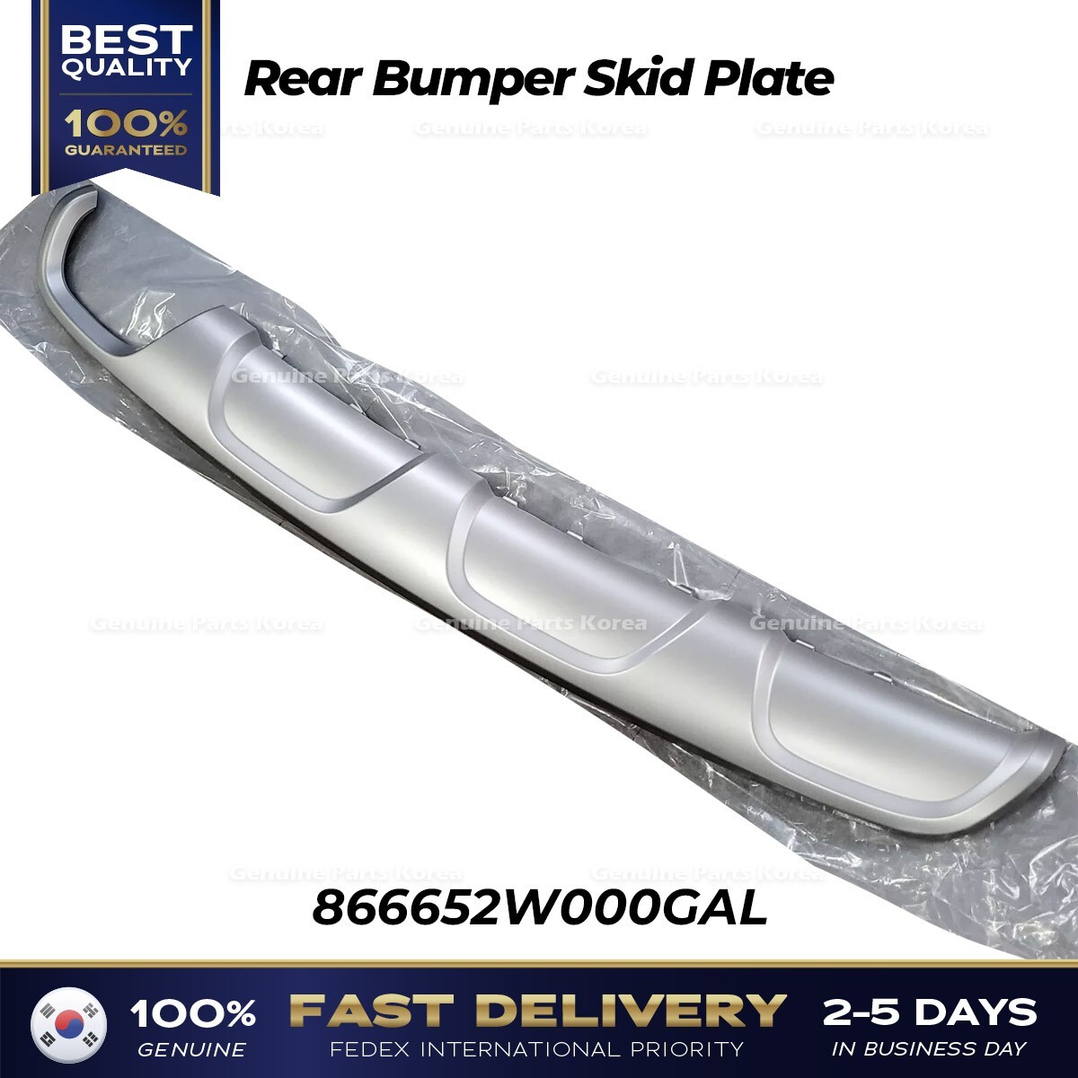 ⭐Genuine⭐ Rear Bumper Skid Plate 866652W000GAL for Hyundai Santa