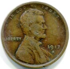 1917-S Lincoln Wheat Cent / Penny !! Better Date ! Full Ears !