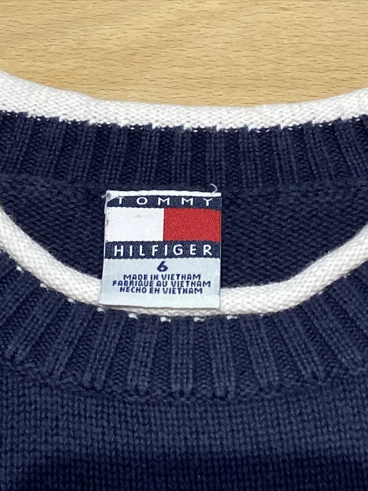 Tommy Hilfiger Niños Sudadera Talla 6 Manga Larga Niños Cuello Redondo Pullover Algodón Foto 3 de 4