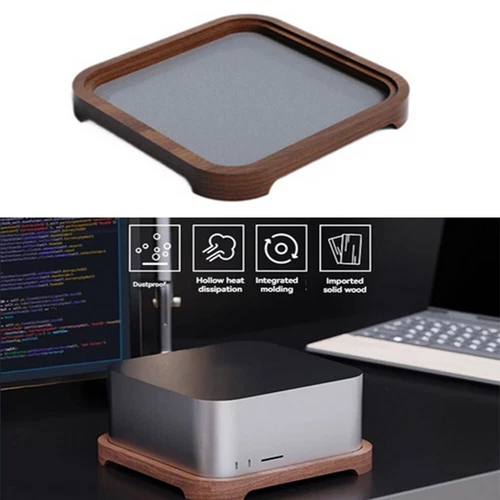 Für Mac Studio M2 Host Halter Walnuss Staubdichte Kühlständer Halter Zubehör