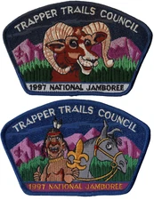 1997 Jamboree Trapper Trails Council Set of 2 JSP Bdr (AR1857)