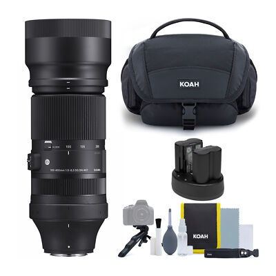 Sigma 100 400mm F5 6.3 DG DN OS Contemporary Lens for Fujifilm X Mount Bundle