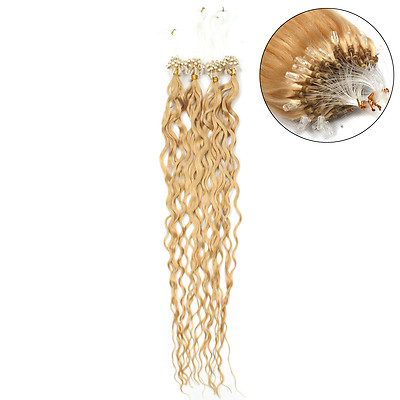 50CM Remy Echthaar Microring Schleife Extension gewellt Haarverlängerung