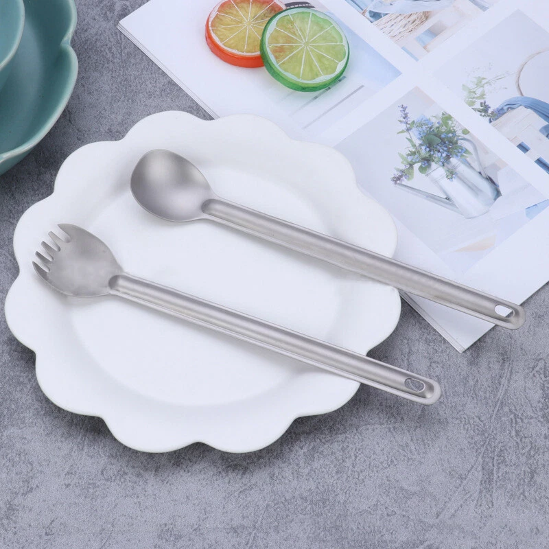 SLV-11 - Camping Outdoor Titanium Long Handled Spoon with Polished Bowl - Image 3 of 4