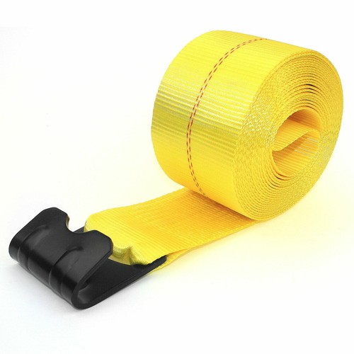 4"x30' Winch Straps w/flat hook / WLL 5500 lbs Flatbed Tie Down Strap 10 Pack - Picture 4 of 5