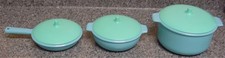 Vintage Little Tikes Pretend Play Kitchen Pots Pan w/Lids Lot Blue Aqua Nice Set