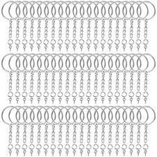 360Pcs Keychain Bulk, 120Pcs Keychain Rings with Chain and Open Jump Ring wit...