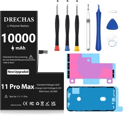 10000mAh Battery for iPhone 11 Pro Max 2025 Capacity 0 Cycle Li Polymer