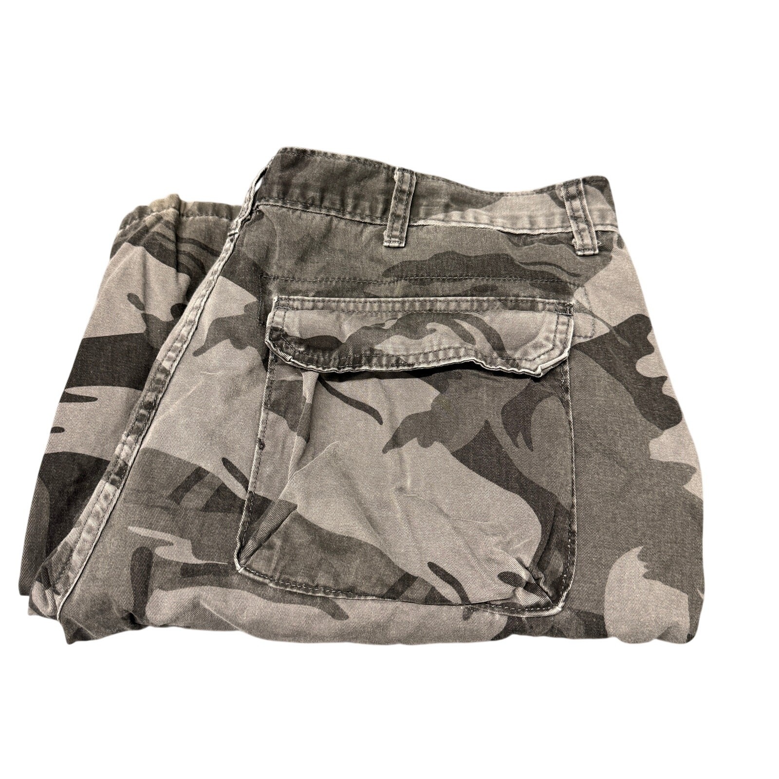 Wrangler Cargo Pants Mens 38x30 (38x29 ACTUAL) Relaxed Straight Black Gray Camo
