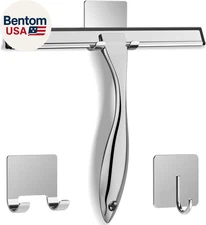 All-Purpose Stainless Steel Shower Squeegee for Shower Glass Door with 2 Adhesiv