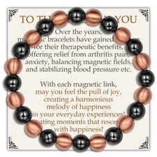 Feraco Pure Copper Magnetic Bead 8.19 inches, Reddish-brown and metallic gray