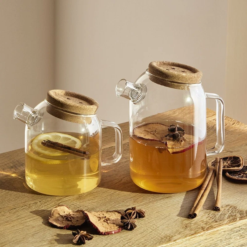Tisaniera Vetro Borosilicato con Tappo in Sughero Tognana 800 1200 cc Tisane Tè, fotografia 8 di 9