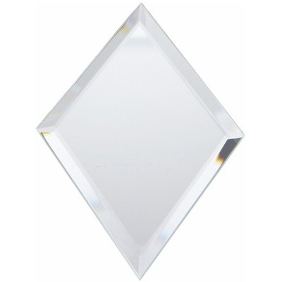 Plymor 3'' x 5'' Diamond-Shaped, 3mm Thick Beveled Glass Mirror