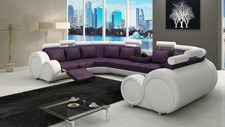 Stoff Couch Textilsofa Ecksofa USB, Couch Wohnlandschaft XXL Textil Sofa Couchen