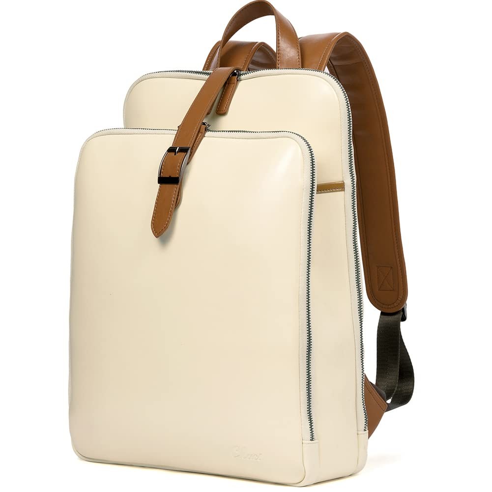 Stylish Leather Laptop Backpack for Women Fits 15.6 Inch Computers