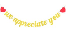 Pre-Strung We Appreciate You Banner for Employee Staff Appreciation Decoratio...