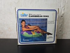 Vintage Inflatable Inner Tube 36" Carbbibean Ring 1997 Wet Set New Sealed Pool