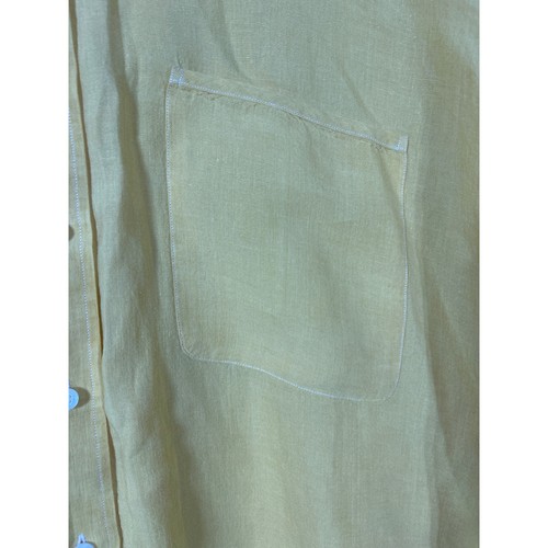 Cutter & Buck Button Up 4XB Yellow 100% Linen Short Sleeve - Picture 5 of 12