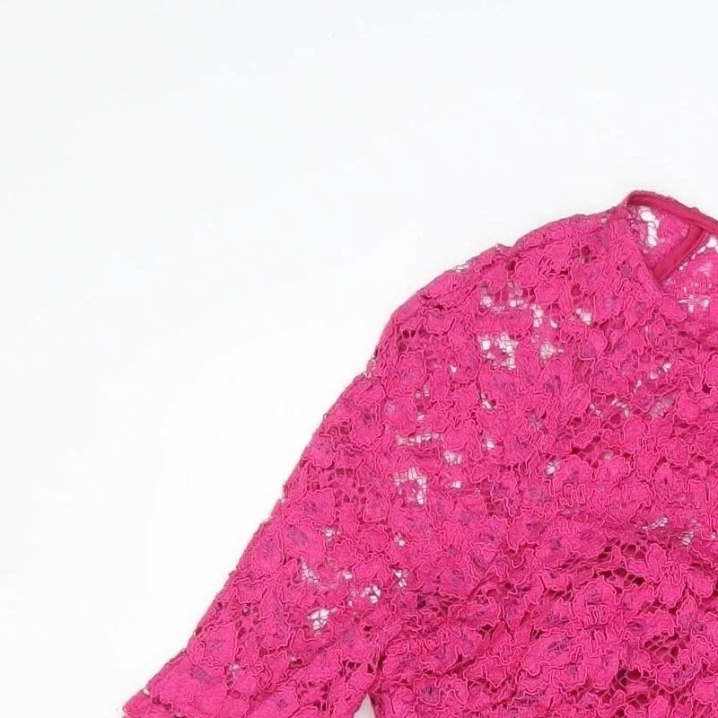 Vestido para mujer Whistles rosa floral de encaje talla 12 Foto 4 de 4