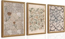 Bohemian Botanical Wall Art Set Of 3 Vintage Floral Canvas Prints For Home  ...