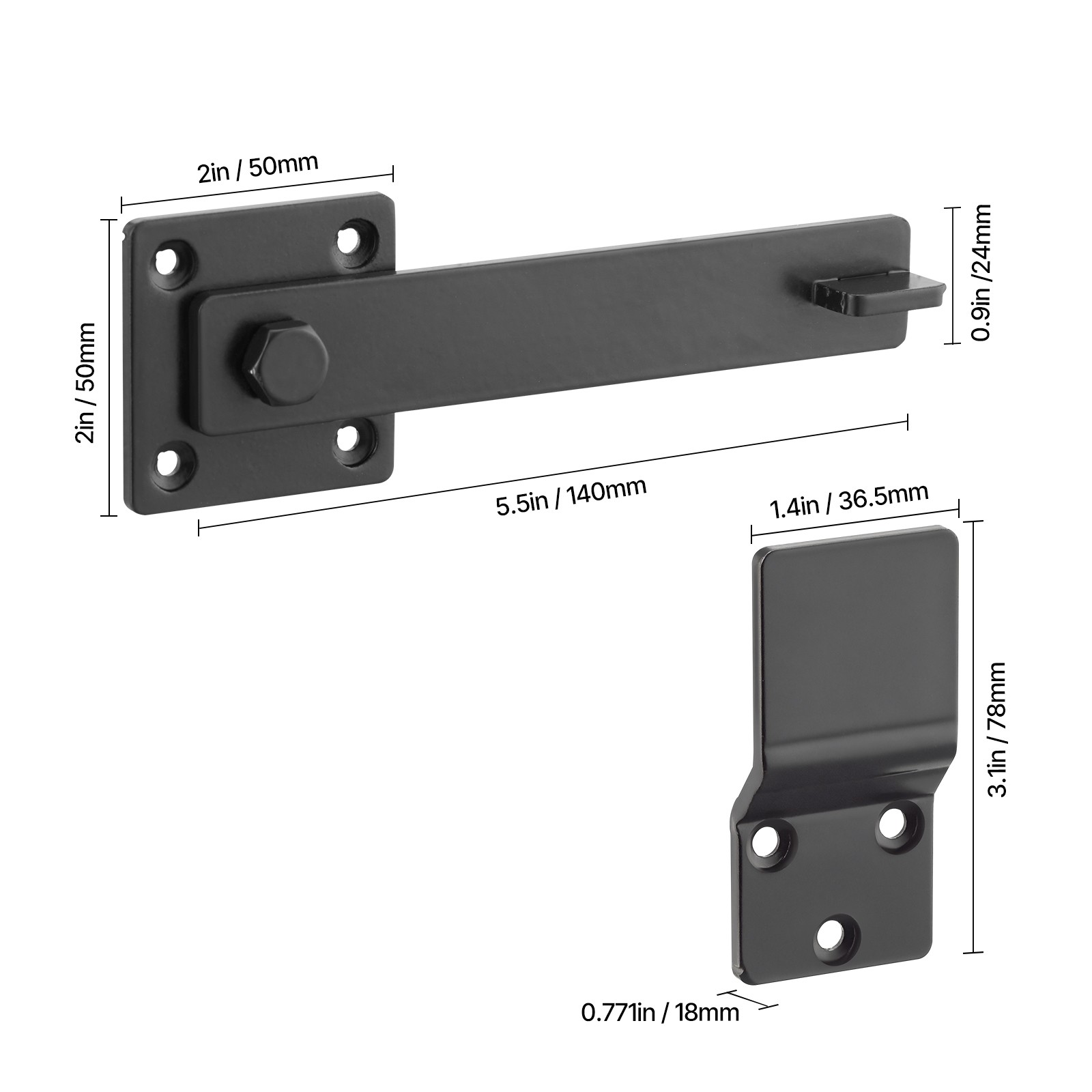 Flip Gate Latch Metal Heavy Duty Latches Hardware 360° Rotation Latches