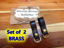 HUME Set of 2 G&G PB BRASS Police Duty Belt Sliding DEE Rings 2.25" SAM BROWN