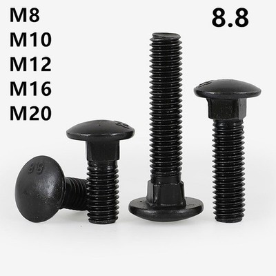 M8 M10 M12 M16 M20 Black 8.8 Steel Cup Head Square Neck Bolts Screws