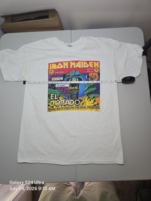 Iron Maiden Shirt Mens L Large White El Dorado Final Frontier 2011 World Tour