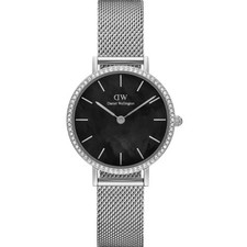 Image of Daniel Wellington Petite Quartz Black Dial Steel Strap Women's Watch DW00100661