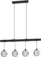 Schwarz Durchsichtig Moderne HäNgelampe Pendelleuchte 4X40W/E27 IP20
