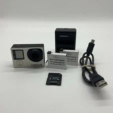 GoPro Hero4 Silver Edition Camera with 2 Batteries, Charger, & 16GB SD Card Read