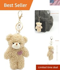 Bear Plush Keychain Toys for Kids with Purple Heart 5" Inch Stuffed Teddy Plu...